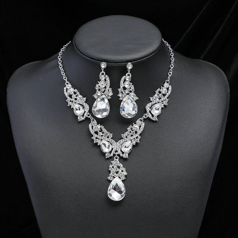 Necklace earrings set vintage cross mirror special alloy