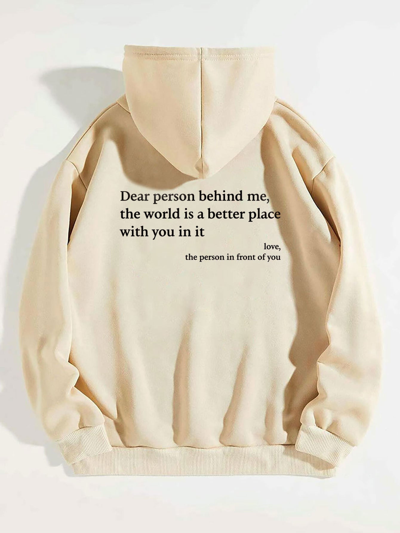 Women's fleece sweatshirt plain letter print kangaroo pocket drawstring print hoodie