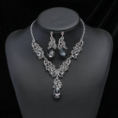 Necklace earrings set vintage cross mirror special alloy