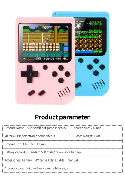 Retro Portable Mini Handheld Video Game Console 8-Bit 3.0 Inch LCD Color Kids Game Player Built-in 500 games For Kid Xmas Gift