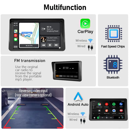 Universal 2din 7inch Wireless Carplay Android Auto Car Radio Multimedia Video Stereo Bluetooth GPS autoradio For Benz BMW VW KIA