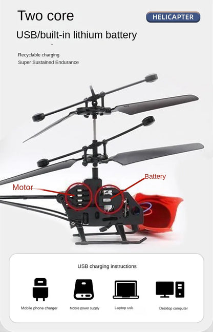 Rechargeable Mini RC Drone Remote Safe Fall-resistant RC Helicopters Drone Induction Hovering Drone Helicopter