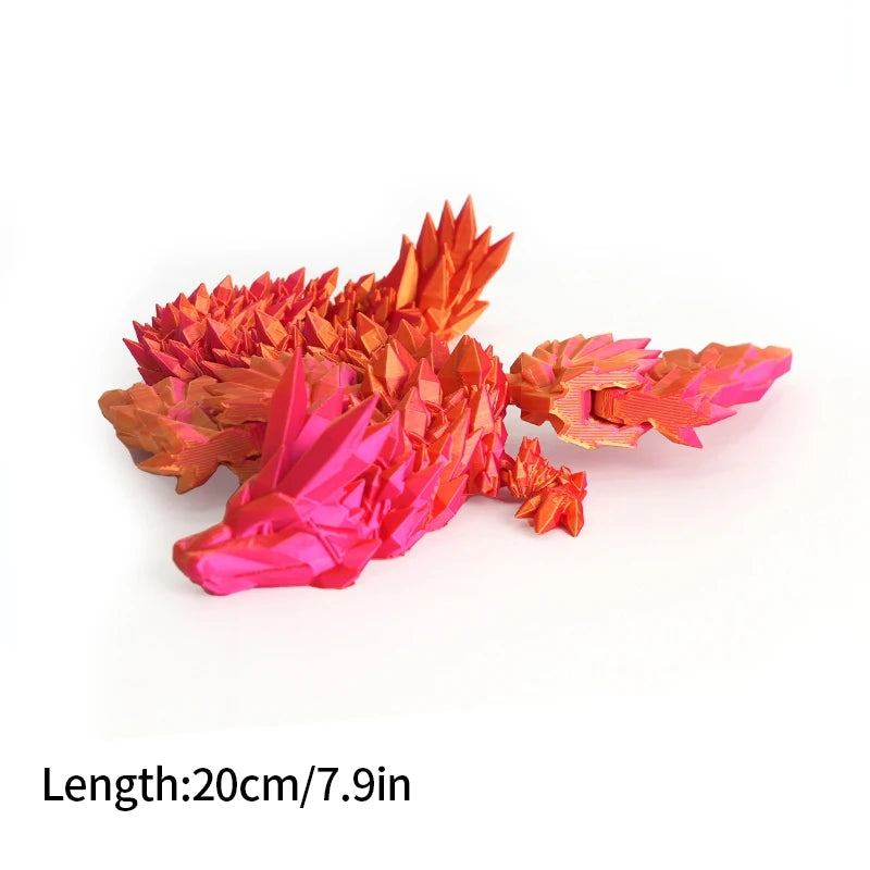 3D Printed Gem Dragon Egg Rotatable Articulated Dragons Toys Desktop Craft Ornament Gifts for Kids Office Home Table Decor