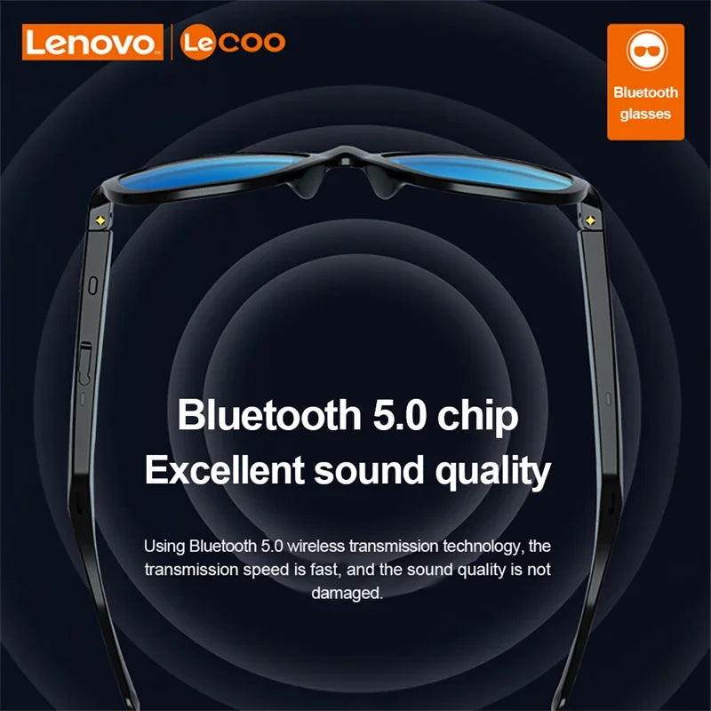 Original Lenovo Lecoo C8 Smart Glasses Earphone Wireless Bluetooth Sunglasses Outdoor Sport Headset HiFi Stereo Music Headphones