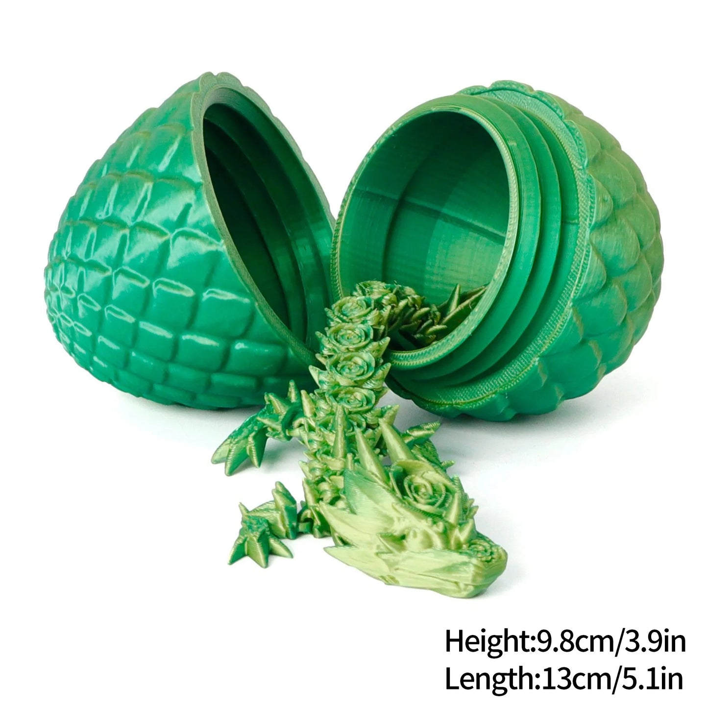 3D Printed Gem Dragon Egg Rotatable Articulated Dragons Toys Desktop Craft Ornament Gifts for Kids Office Home Table Decor