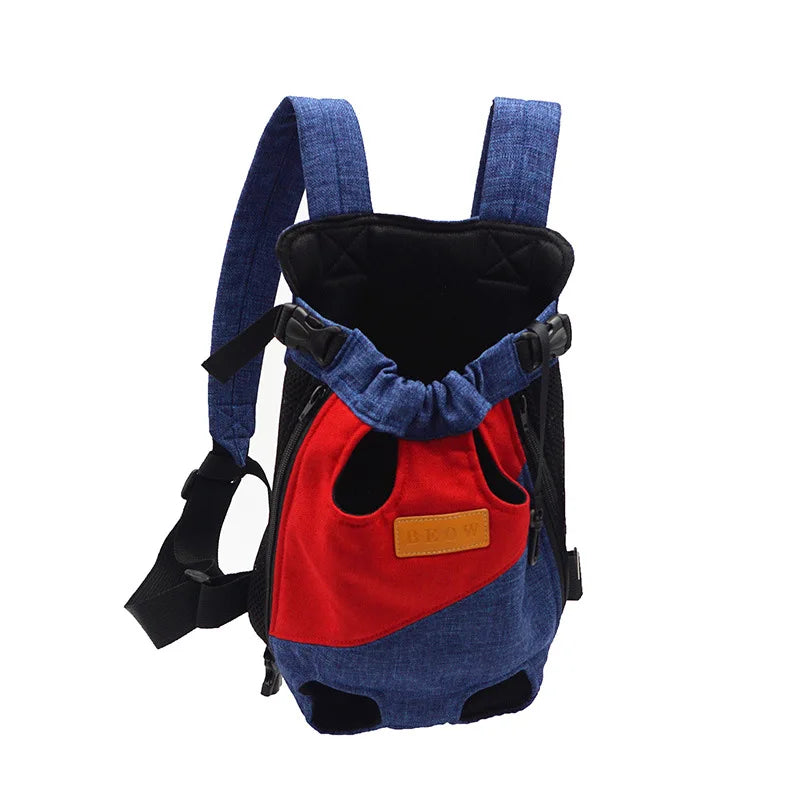 New Double Shoulder Portable Travel Backpack Outdoor Pet Dog Carrier Bag Pet Dog Front Bag Mesh Backpack