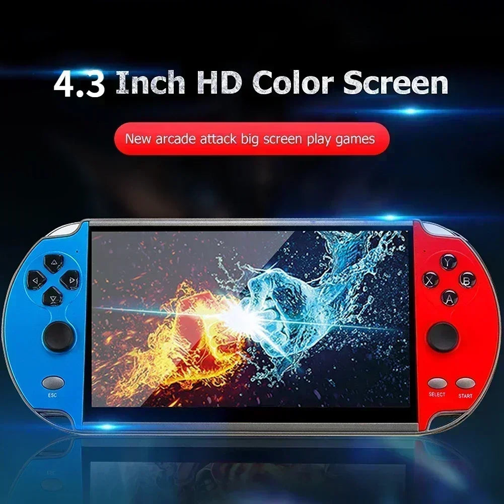 X7 Handheld Game 4.3 Inch HD Large 8G Screen Classic Game Retro Console Built-in 10000 Games Mini Handheld MP5 Video Game