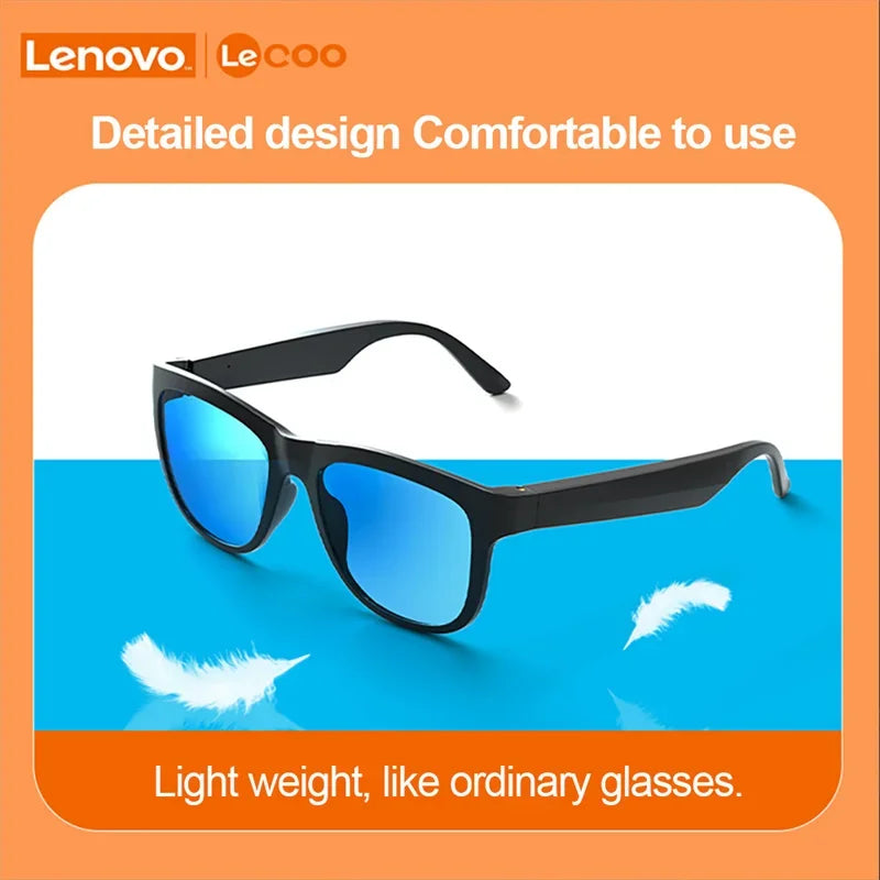 Original Lenovo Lecoo C8 Smart Glasses Earphone Wireless Bluetooth Sunglasses Outdoor Sport Headset HiFi Stereo Music Headphones