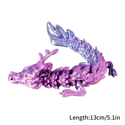 3D Printed Gem Dragon Egg Rotatable Articulated Dragons Toys Desktop Craft Ornament Gifts for Kids Office Home Table Decor