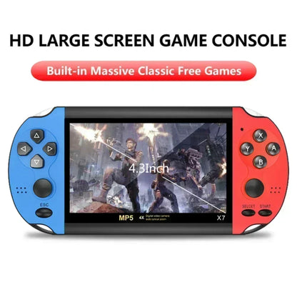 X7 Handheld Game 4.3 Inch HD Large 8G Screen Classic Game Retro Console Built-in 10000 Games Mini Handheld MP5 Video Game