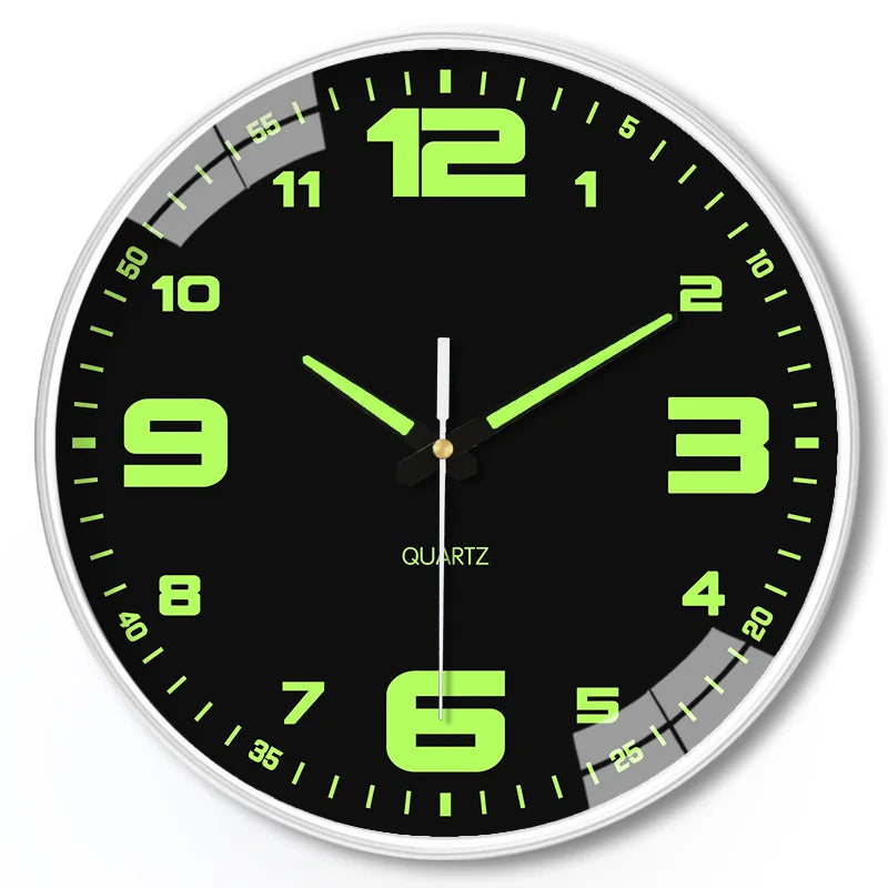 8 Inch Wall Clock Luminous Clock Living Room Decorative Wall Clock Stylish Silent Hole-Free Wall Clock Quartz Clock