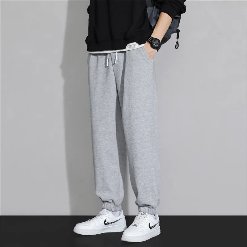 Running Classic Streetwear Casual Men Ribbons Harem Jogging Pants Male Slim Fit Spring Cargo Pants Multi-Pockets Women Trousers