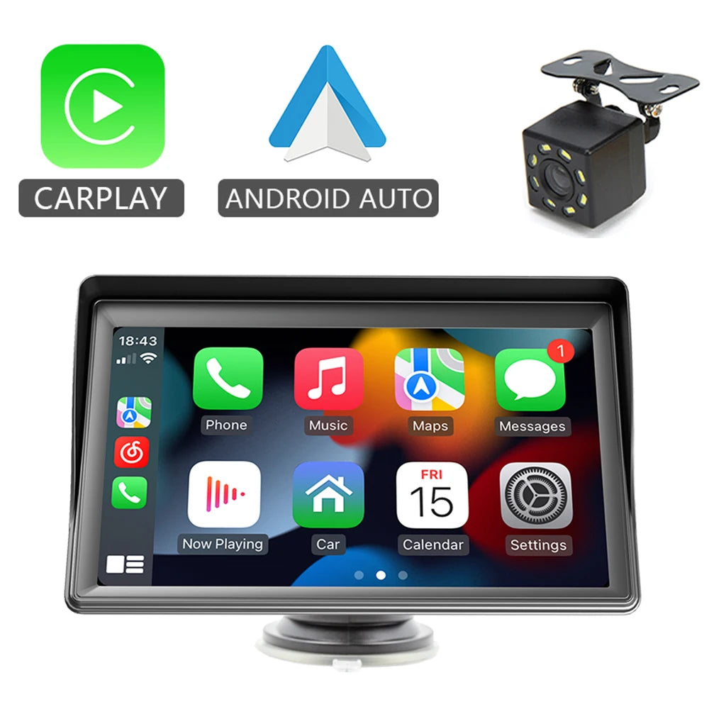 CarPlay Android Auto Car Radio Multimedia Video Player 7inch Portable Touch Screen With USB AUX For Rear View Camera