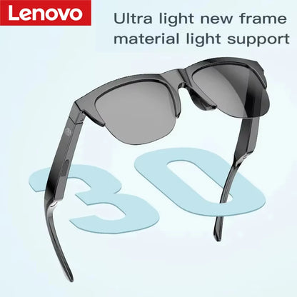 Lenovo Smart Glasses Polarized Sunglasses with Bluetooth Speaker Wireless 5.3 Athletic Outdoor UV Protection Voice Control Unisex