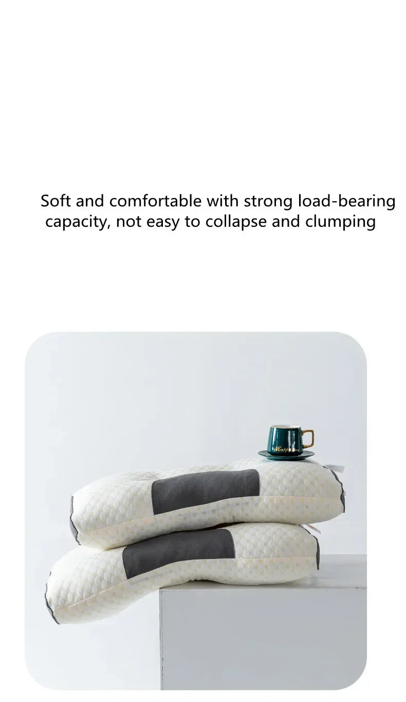 The concave convex design of the human body helps massage the neck, and the fiber massage pillow helps with sleep