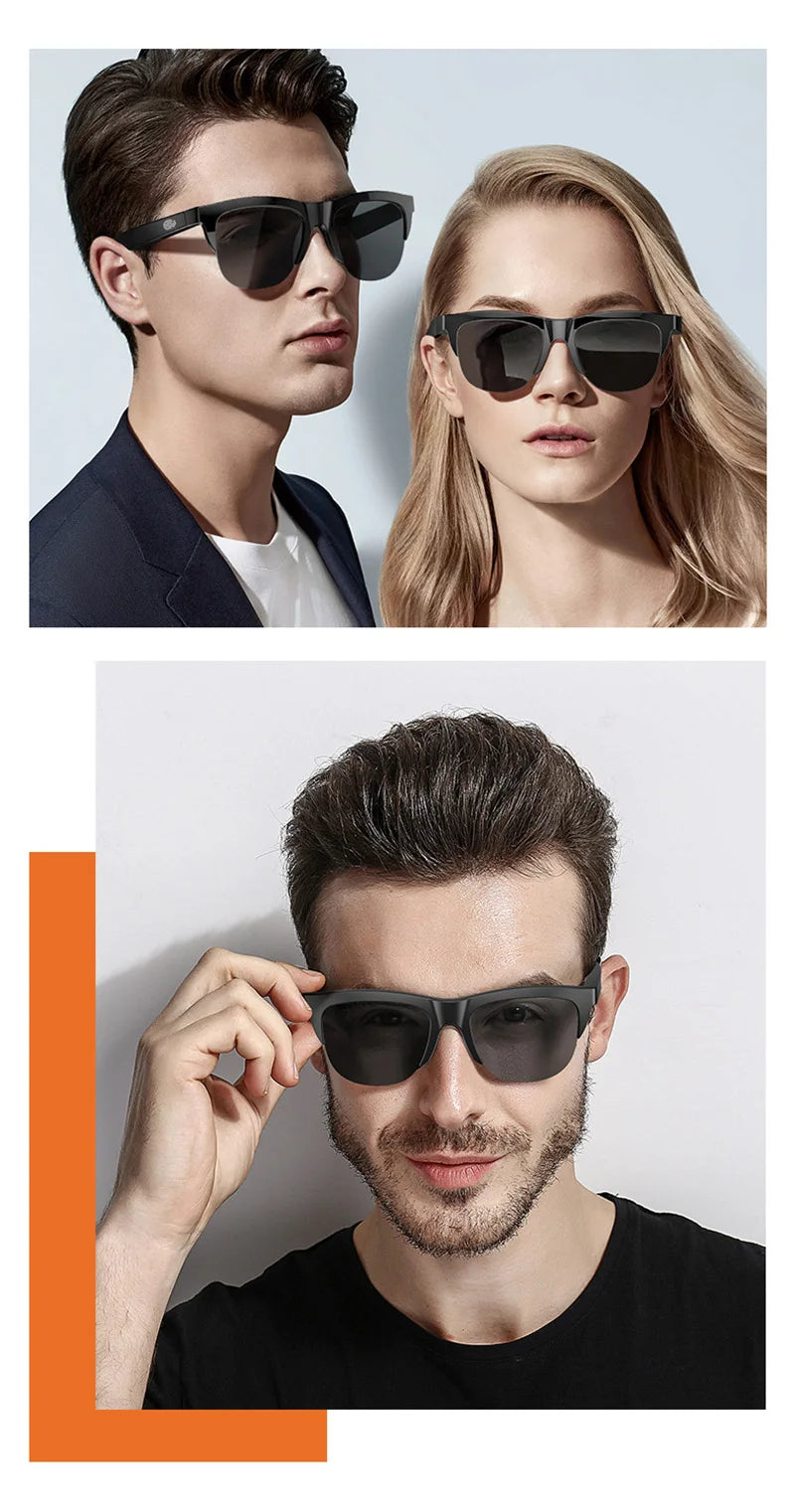 Lenovo Smart Glasses Polarized Sunglasses with Bluetooth Speaker Wireless 5.3 Athletic Outdoor UV Protection Voice Control Unisex