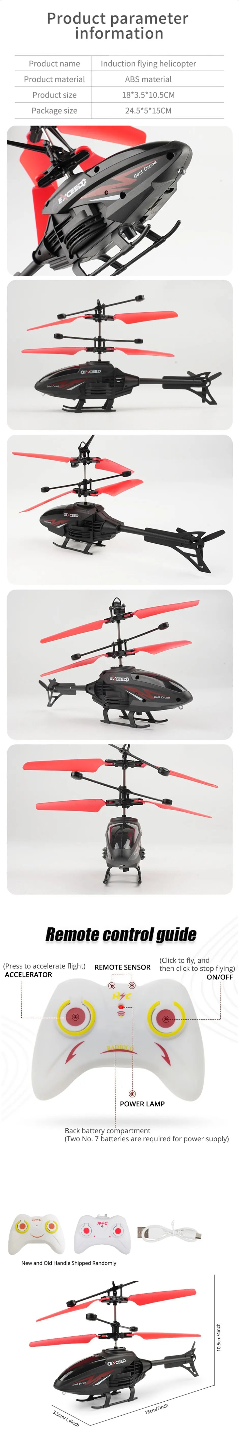 RC Helicopter 2 Channel Gesture Control Suspension Helicopter RC Remote Induction Aircraft With Charging LED Light Kids Toy for Boys