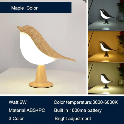 LED Night Light 3 Colors Touch Switch Bedside Light Dimmable Bird Lamps Lasting and Durable Protection Eye Warm Home Decorations