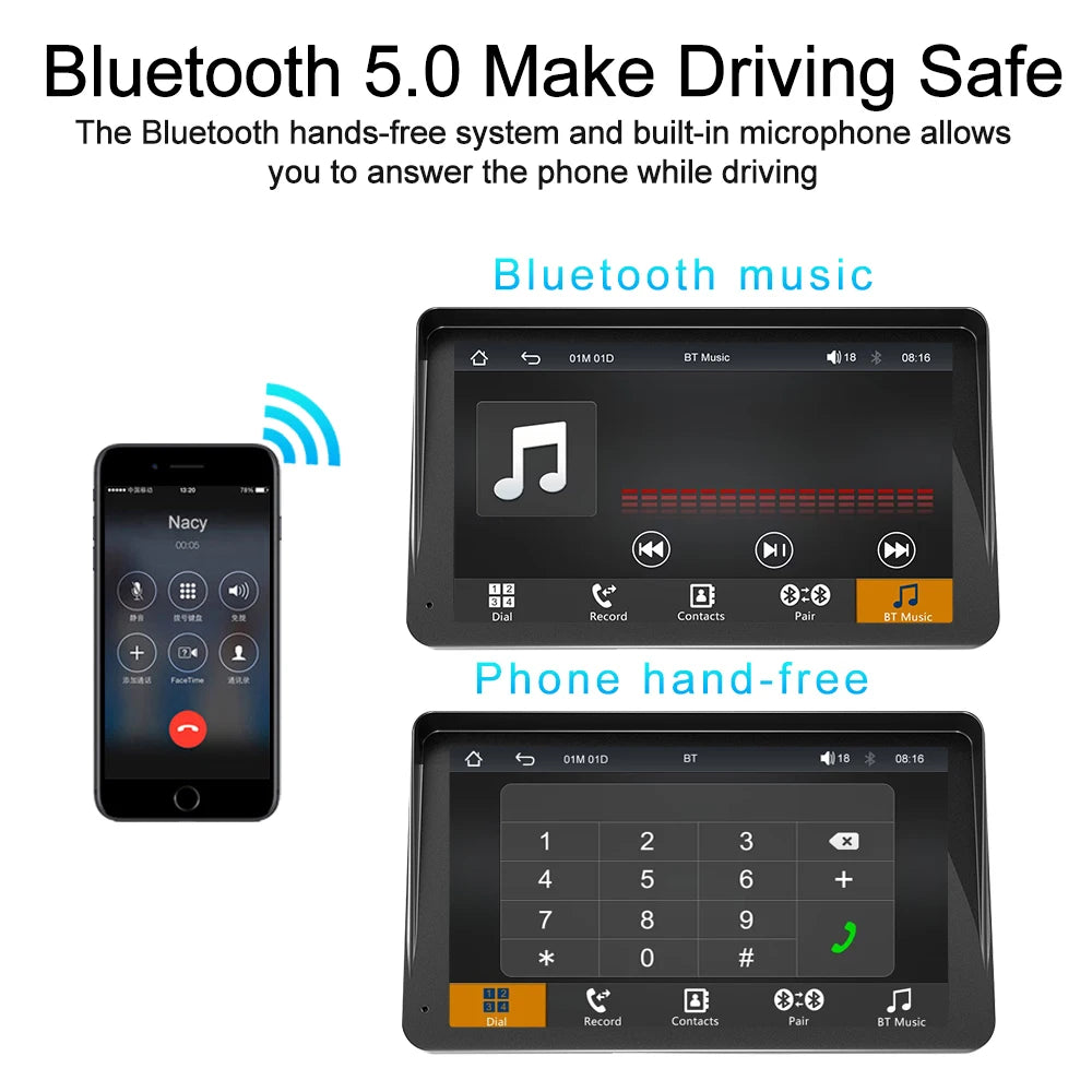 Universal 2din 7inch Wireless Carplay Android Auto Car Radio Multimedia Video Stereo Bluetooth GPS autoradio For Benz BMW VW KIA