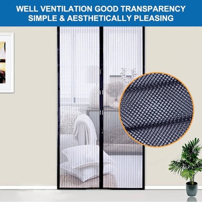 Tool-free Reinforced Magnetic Screen Door Curtain Mosquito Net Anti Bug Fly Partition Curtain Mesh Automatic Closing Door Screen