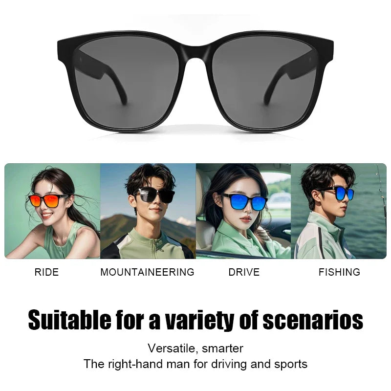 Hot Deal Smart Glasses Bluetooth Call Wireless Audio Glasses Calling Remote Control Voice Assistant Smart Sport Sunglasses