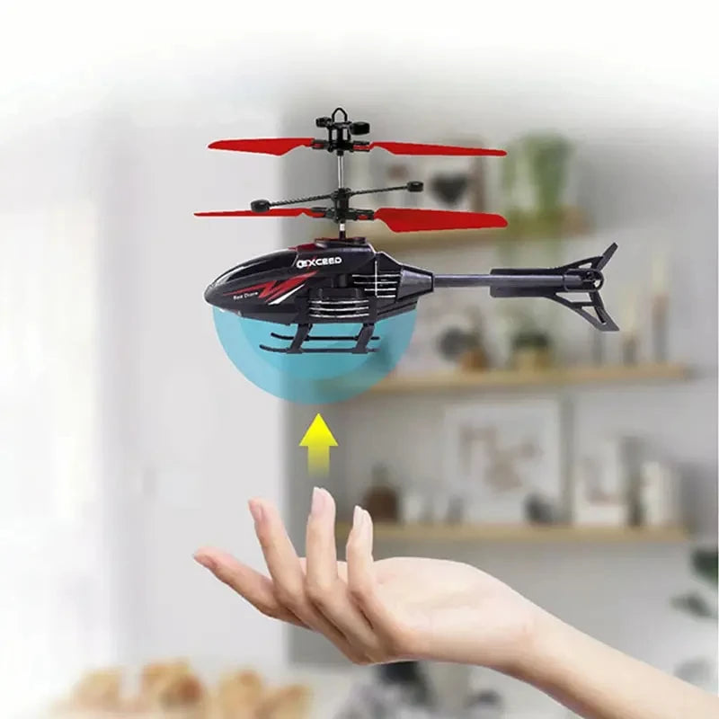 RC Helicopter 2 Channel Gesture Control Suspension Helicopter RC Remote Induction Aircraft With Charging LED Light Kids Toy for Boys