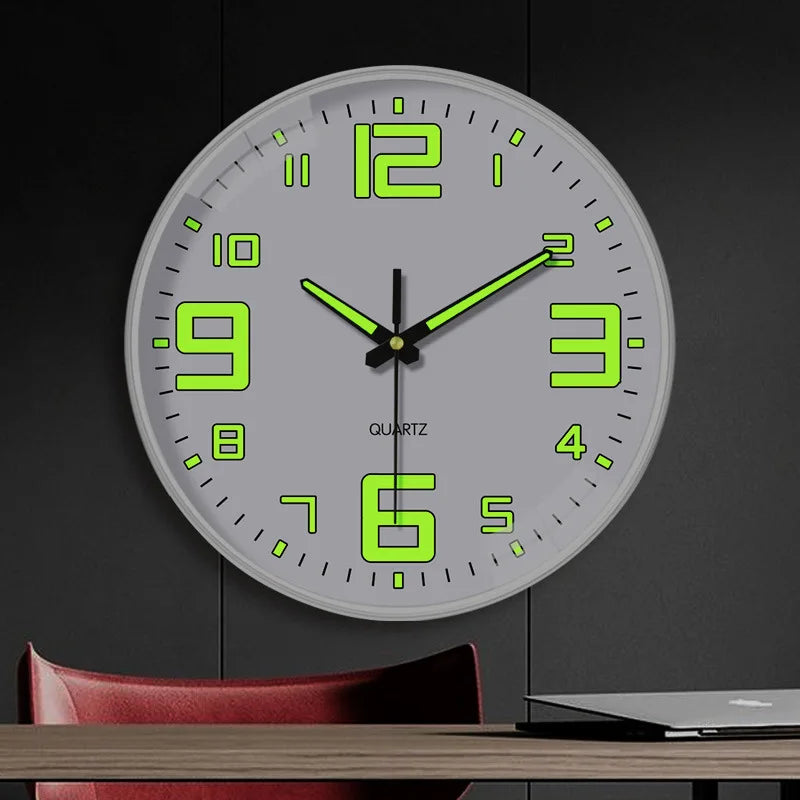 8 Inch Wall Clock Luminous Clock Living Room Decorative Wall Clock Stylish Silent Hole-Free Wall Clock Quartz Clock