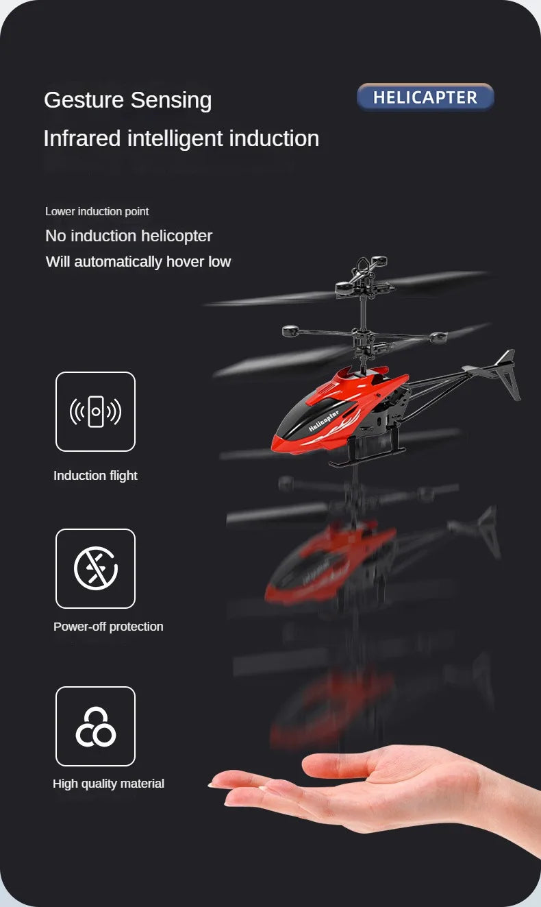 Rechargeable Mini RC Drone Remote Safe Fall-resistant RC Helicopters Drone Induction Hovering Drone Helicopter