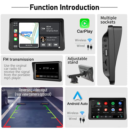 Universal 2din 7inch Wireless Carplay Android Auto Car Radio Multimedia Video Stereo Bluetooth GPS autoradio For Benz BMW VW KIA