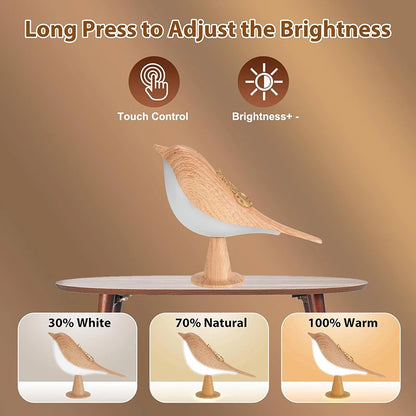 LED Night Light 3 Colors Touch Switch Bedside Light Dimmable Bird Lamps Lasting and Durable Protection Eye Warm Home Decorations