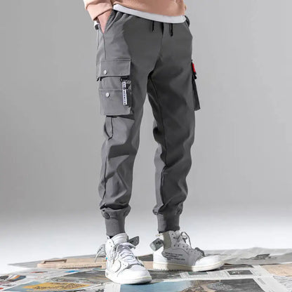 Running Classic Streetwear Casual Men Ribbons Harem Jogging Pants Male Slim Fit Spring Cargo Pants Multi-Pockets Women Trousers