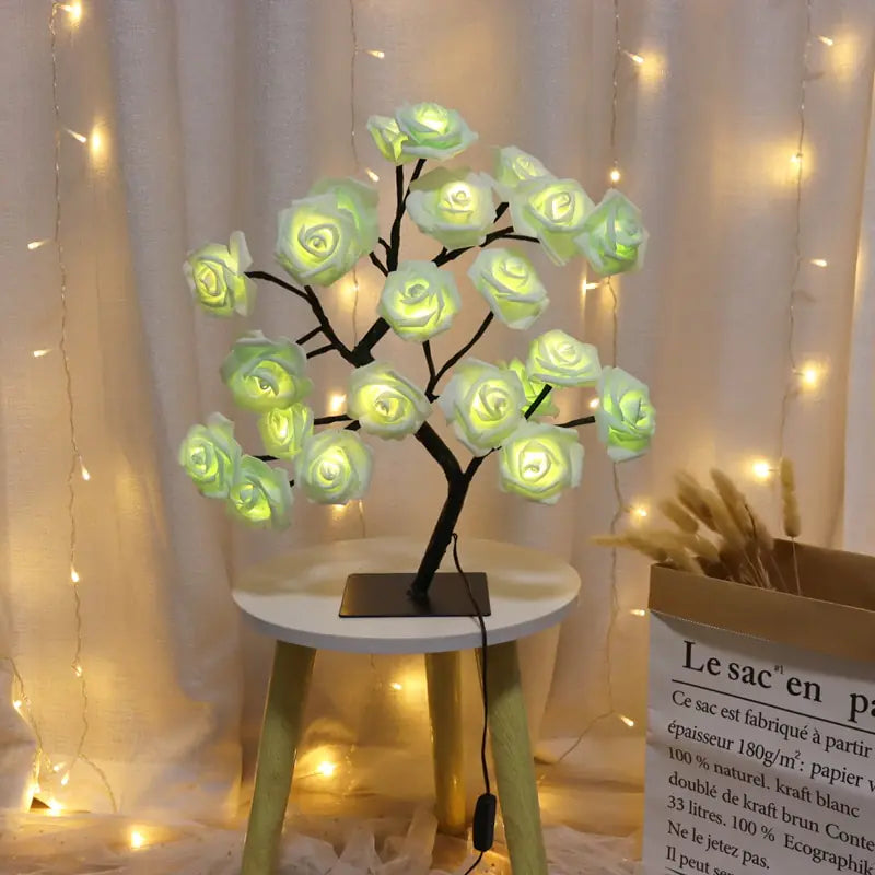 Table Lamp Rose Flower Tree