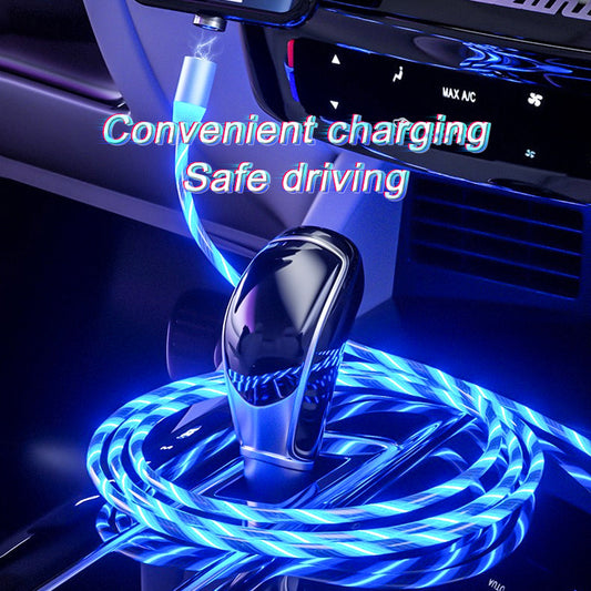 Color Changing Magnetic Charging Cable Streamer Fast Charging Cable Lighting Micro USB Cable LED Magnet Charger Type-C Cable