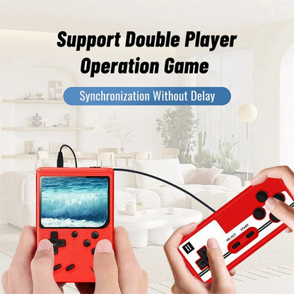 400-In-1 Video Game Console Retro Mini Game Plyer 3.0 Inch Color Pocket TV Game Console Dual Handheld Gamer Player Durable White