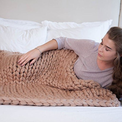 BRAND NEW COZY COMFORTABLE WOVEN BLANKET Yarn Hand-Woven Blanket Knitted Wool blanket Soft Thick Yarn