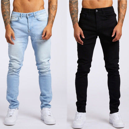 New Denim Men's Pants Trend black slim slim high waisted denim shorts men