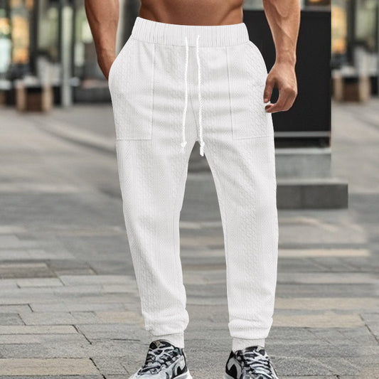 K&S Concepts Fall Winter Men Knitted Casual Breathable Sports Plus Size Drawstring  pants