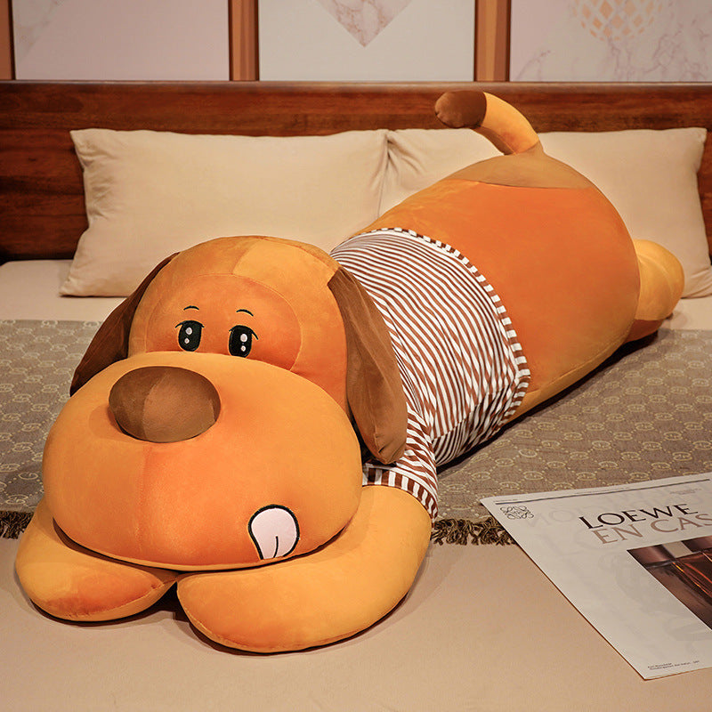 Soft Striped Dog Doll Plush Body Pillow