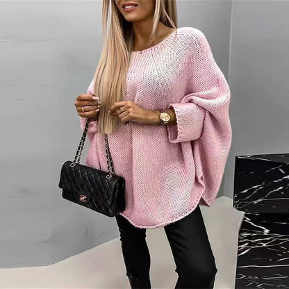 FASHION FAVORITE PICK:  Winter Loose Batwing Sleeve Pullover Sweater Fashion Oversized Knitted Shawl Sweater Tops For Women Clothing