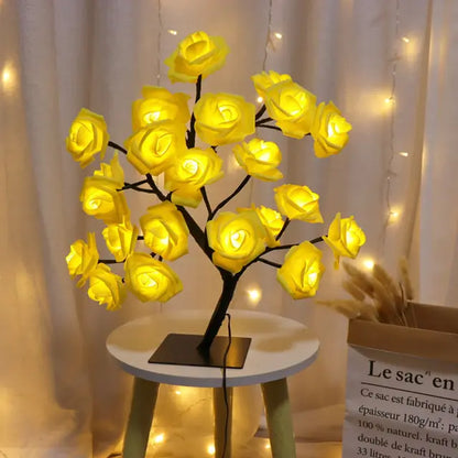 Table Lamp Rose Flower Tree