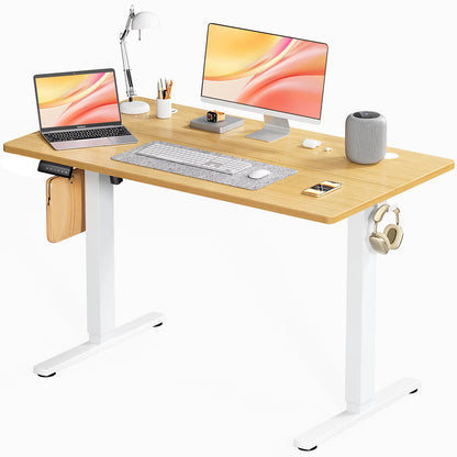 Electric Standing Computer Desk Height Adjustable Workstation Ergonomic Work Table with Metal Frame for Home Office