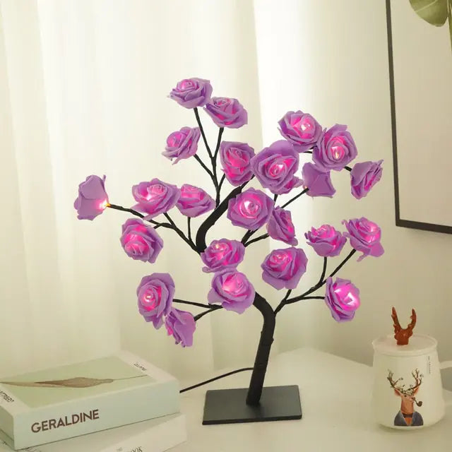 Table Lamp Rose Flower Tree