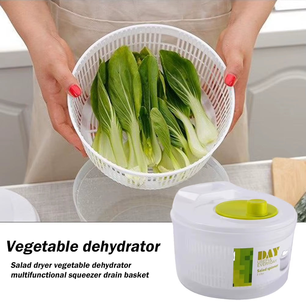 Vegetable Washer Salad Spinner Dryer Quick Drying Multifunctio Manual Drainer for Washing Dry Leafy Greens Kitchen Tools