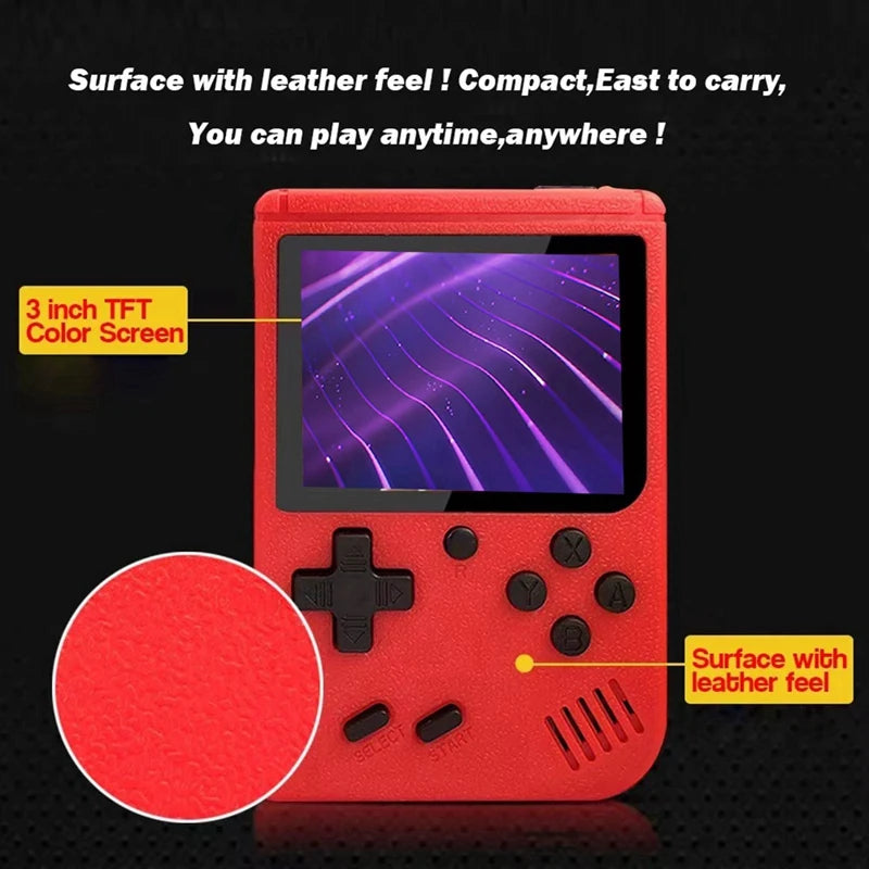 400-In-1 Video Game Console Retro Mini Game Plyer 3.0 Inch Color Pocket TV Game Console Dual Handheld Gamer Player Durable White