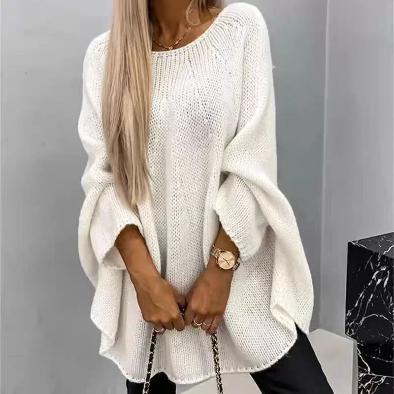 FASHION FAVORITE PICK:  Winter Loose Batwing Sleeve Pullover Sweater Fashion Oversized Knitted Shawl Sweater Tops For Women Clothing