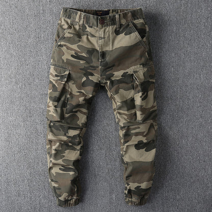 Men's Loose Sports Hard-wearing Ankle Banded Slacks Camouflage Cargo Pants