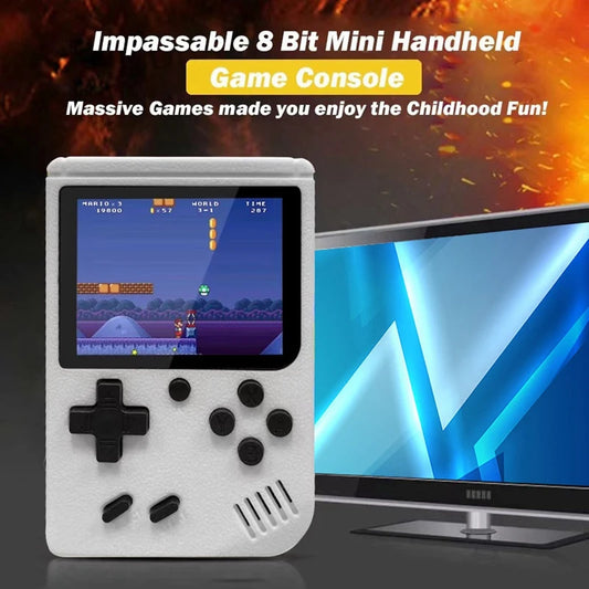 400-In-1 Video Game Console Retro Mini Game Plyer 3.0 Inch Color Pocket TV Game Console Dual Handheld Gamer Player Durable White