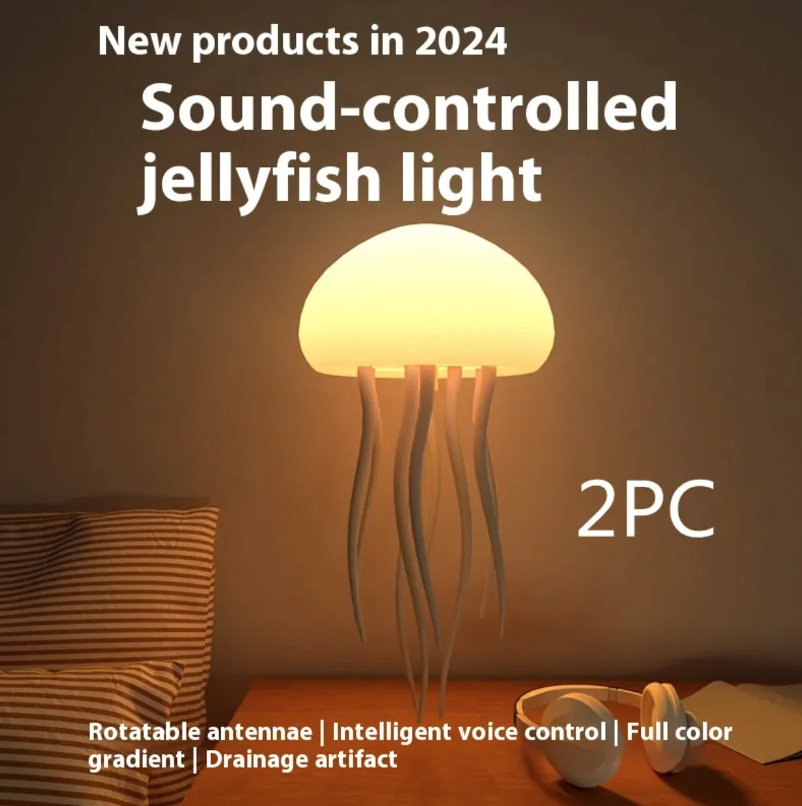 Jellyfish Mood Lamp LED Jellyfish Night Light Portable Jellyfish Lamp Smart Table Lamp for Bedside Desk