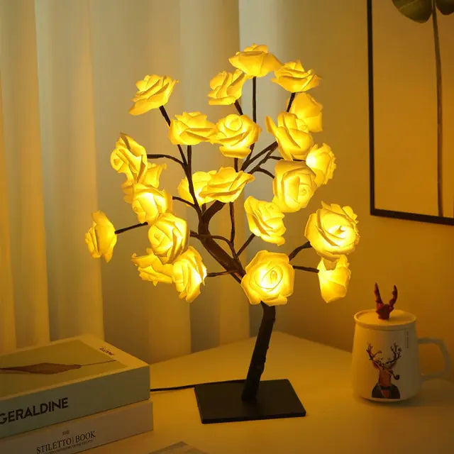 Table Lamp Rose Flower Tree