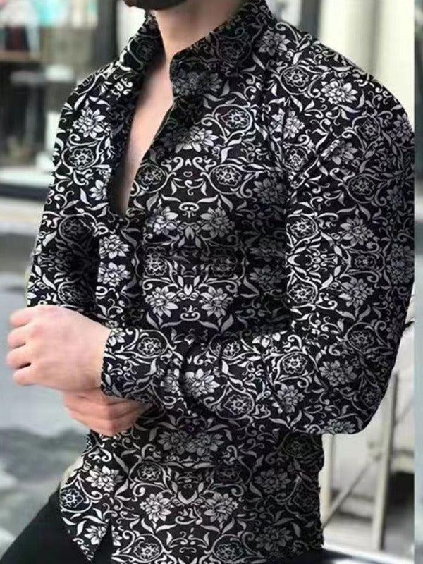 HOT NEW Designer Style Floral Print Slim Fit Casual Shirt